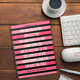 Roze gestreepte gebedsjournaal notitieboek