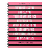 Roze gestreepte gebedsjournaal notitieboek (Voorkant)