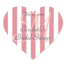 Roze gestreepte gepersonaliseerde hartvormige labe