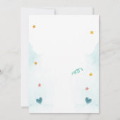 Roze gestreepte ijsfiets baby shower kaart (Achterkant)
