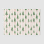 Roze gestreepte kerstboom aquarel tissuepapier (Voorkant)