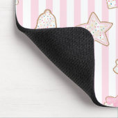 Roze Gestreepte Kerstkoekjes Muismat (Hoek)
