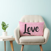 Roze gestreepte liefdeskussen, kies grootte kussen (Stoel)