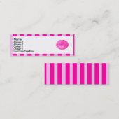 Roze gestreepte lippen | mini visitekaartje (Voorkant / Achterkant)