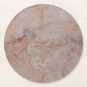 Roze gestreepte marmersteenafwerking ronde kartonnen onderzetter (Voorkant)
