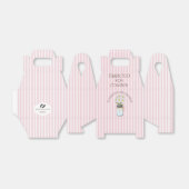 Roze Gestreepte Mason Jar met Flowers Baby shower Bedankdoosjes (Uitgevouwen)