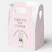 Roze Gestreepte Mason Jar met Flowers Baby shower Bedankdoosjes (Geopend)