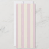 Roze gestreepte monogram lange trouwmenu kaart (Achterkant)
