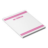 Roze Gestreepte Onderwijzer School Notitieblok (Schuin)