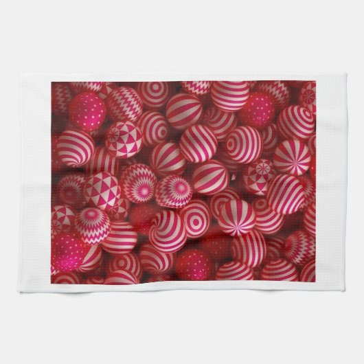 Roze gestreepte ornamenten deken theedoek (Horizontaal)