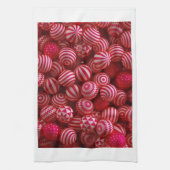 Roze gestreepte ornamenten deken theedoek (Verticaal)