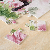 Roze Gestreepte Paarden Boog Legpuzzel (Zijkant)
