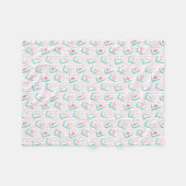 Roze gestreepte pastelkleurige Mahjong Fleece Deken (Voorkant (Horizontaal))