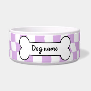 Roze Gestreepte Pet Name Bowl Voerbakje