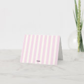 Roze Gestreepte Preppy Bruidsuitnodiging Bedankkaart (Achterkant)