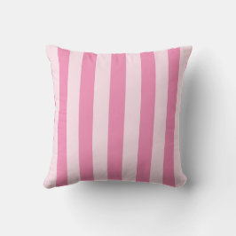 Roze gestreepte Preppy Coquette Meisjesachtig Kussen