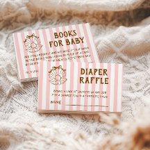 Roze Gestreepte Schelp Baby Shower Luier Raffle