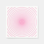 Roze gestreepte servetten met hart (Voorkant)