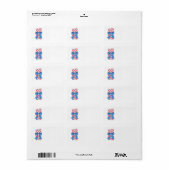 Roze gestreepte snoepstokken etiket (Full Sheet)