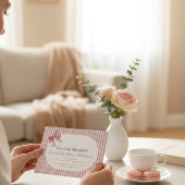 Roze gestreepte strik 60ste verjaardagsfeest kaart