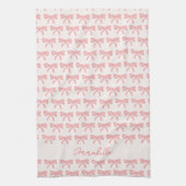 Roze gestreepte strikken met blos theedoek (Verticaal)