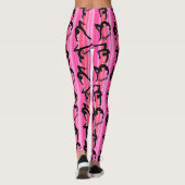 ROZE GESTREEPTE SUPER STAR GYMNASTIEK LEGGINGS (Achterkant)