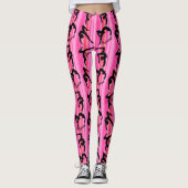ROZE GESTREEPTE SUPER STAR GYMNASTIEK LEGGINGS (Voorkant)