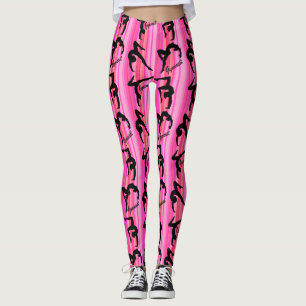 ROZE GESTREEPTE SUPER STAR GYMNASTIEK LEGGINGS