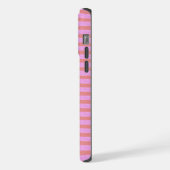 Roze gestreepte telefoonhoesje iPhone hoesje (Linkerkant)