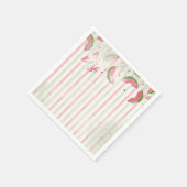 Roze Gestreepte Watermeloen Eerste Verjaardagsfees Servet (Hoek)