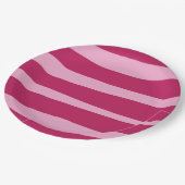 Roze gestreepte wegwerp partij papier Bord (Gekanteld)