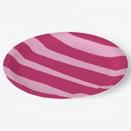 Roze gestreepte wegwerp partij papier Bord (Gekanteld)