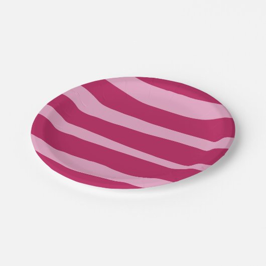 Roze gestreepte wegwerp partij papier Bord (Gekanteld)