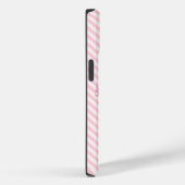 Roze gestreepte zachte Bunny iPhone 14 hoesje (Achterkant / Rechts)