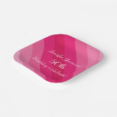 Roze gestripte Borden, 50e verjaardag Papieren Bordje (Gebogen)