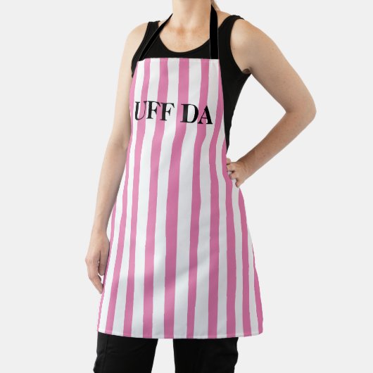 Roze gestripte Uff Da All-Over Print Apron Schort (Insitu)