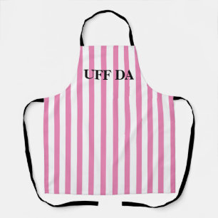 Roze gestripte Uff Da All-Over Print Apron Schort