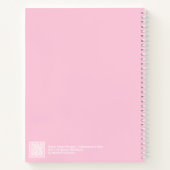 Roze Gestrooide Sterren Grote Transparante Frame Notitieboek (Achterkant)