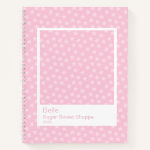 Roze Gestrooide Sterren Grote Transparante Frame Notitieboek