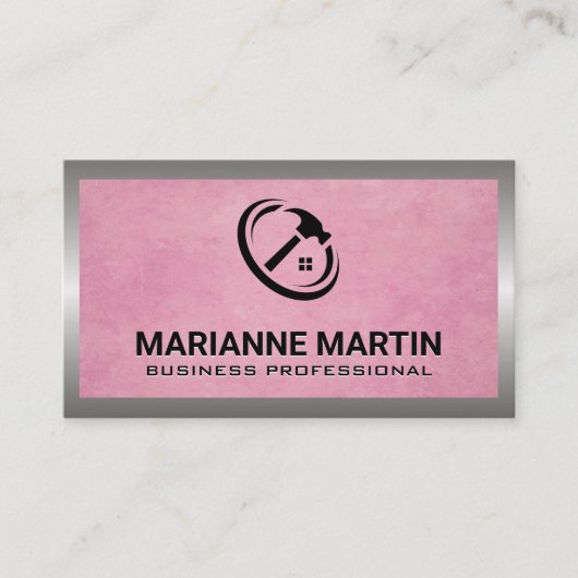 Roze gestructureerd | Visitekaartje Thuishammer-Lo (Voorkant)