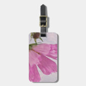 Roze gestructureerde Cosmo-bloem Bagagelabel (Voorkant verticaal)