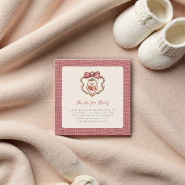 Roze Gestructureerde Egeltje Baby Shower Boek Informatiekaartje