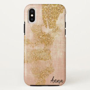 *~* Roze getextureerd goud gekleurd glitter Golden Case-Mate iPhone Case