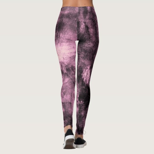 Roze getextureerde Spandex-Leggings Leggings (Achterkant)