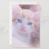 Roze Getinte Twee Foto Briefpapier (Voorkant)