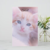 Roze Getinte Twee Foto Briefpapier (Staand voorkant)