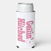 Roze "Gettin’ Hitched" vrijgezellenfeest Seltzer Blikjeskoeler (Seltzer Voorkant)