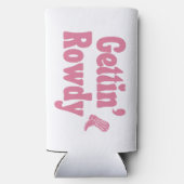 Roze "Gettin’ Rowdy" vrijgezellenfeest Seltzer Blikjeskoeler (Achterkant)