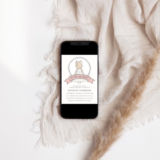 Roze Getting Meowied Cat Theme Vrijgezellenfeest Kaart