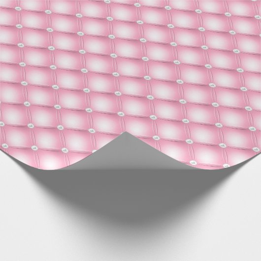 Roze getufte parels cadeaupapier (Hoek)